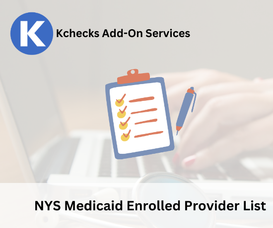 Picture of Kchecks NYS Medicaid Enrolled Providers List (OPRA)